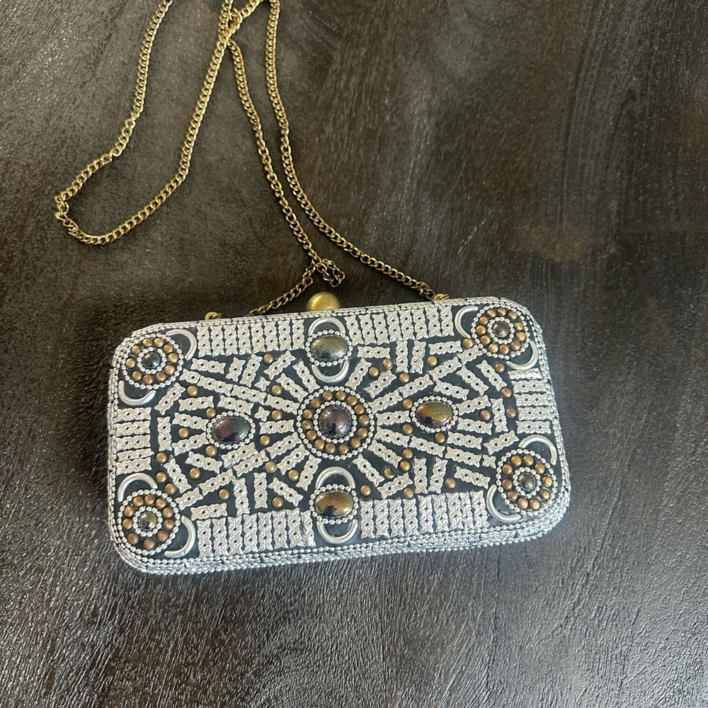 Elegant Silver Clutch Bag